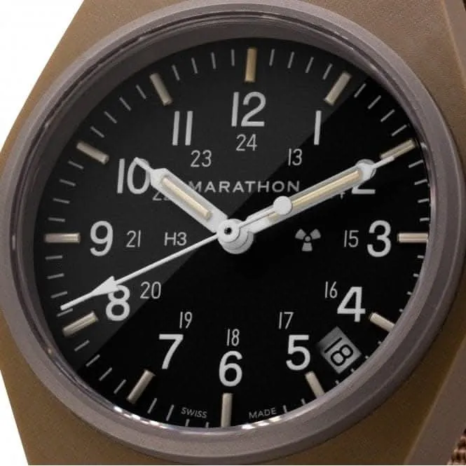 34mm Desert Tan General Purpose Quartz Date (GPQ) Ballistic Nylon Watch
