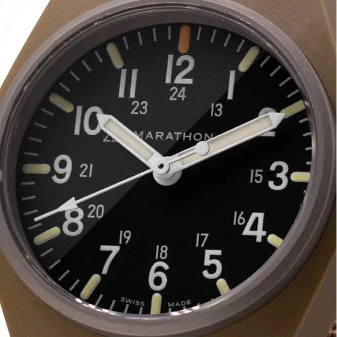 34mm Desert Tan General Purpose Quartz MaraGlo (GPQ) Ballistic Nylon Watch