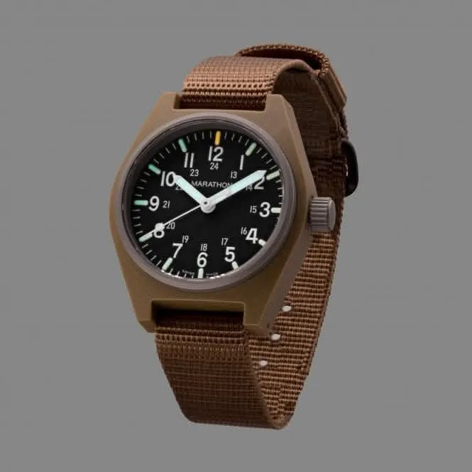 34mm Desert Tan General Purpose Quartz MaraGlo (GPQ) Ballistic Nylon Watch