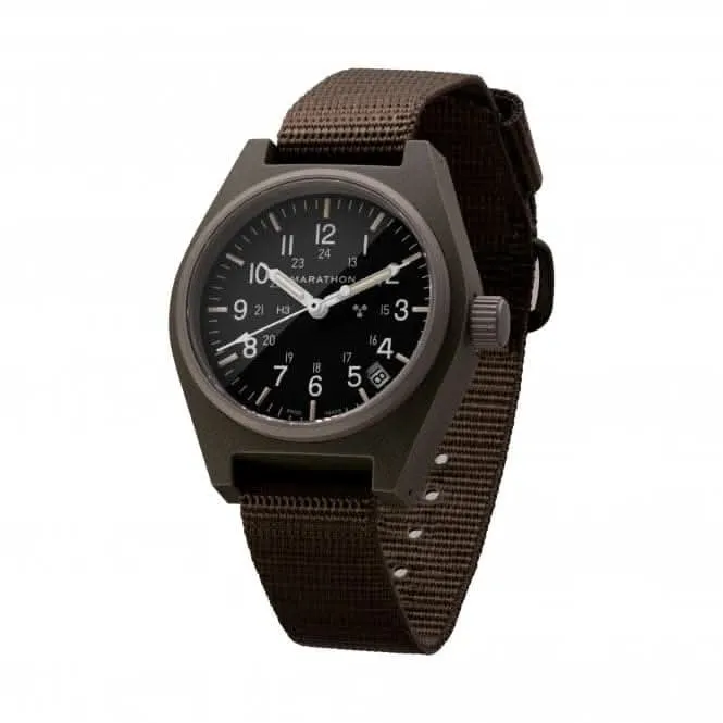34mm Sage Green General Purpose Quartz Date (GPQ) Ballistic Nylon Watch