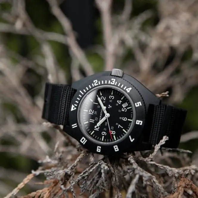 41mm Black Pilot's Navigator Date Ballistic Nylon Watch
