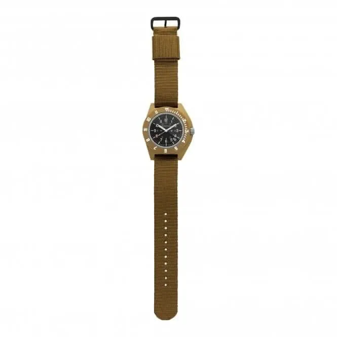 41mm Desert Tan Pilot's Navigator Date Ballistic Nylon Watch