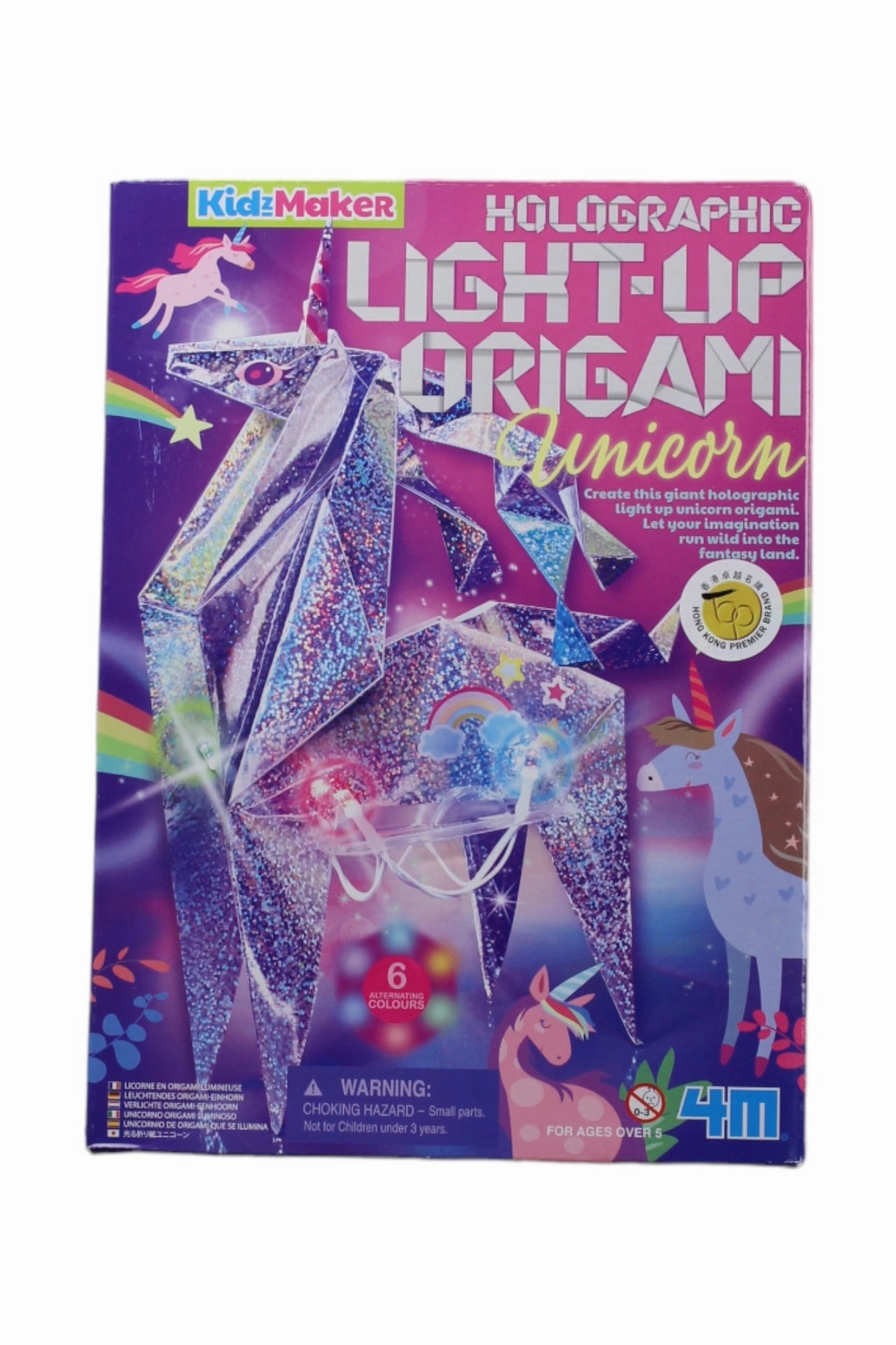 4M Holographic Light-Up Origami Unicorn O/S