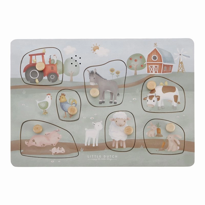 Babykids_Sebra Toys_Premium Quality Little Dutch, Wooden Sound Puzzle, Little Farm