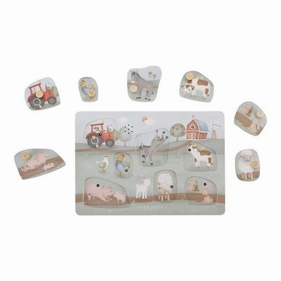 Babykids_Sebra Toys_Premium Quality Little Dutch, Wooden Sound Puzzle, Little Farm