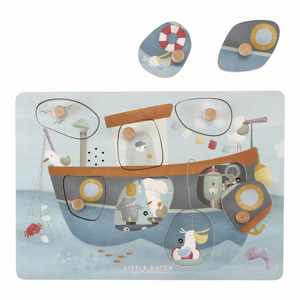 Babykids_Sebra Toys_Premium Quality Little Dutch, Wooden Sound Puzzle Sailors Bay