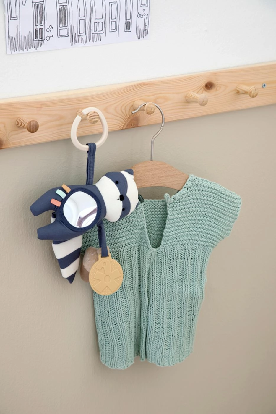 Babykids_Sebra Toys_Premium Quality Sebra, Activity toy, Rebel the racoon, bramble blue