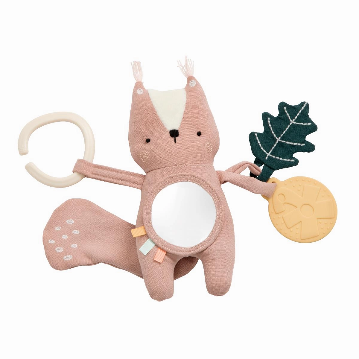 Babykids_Sebra Toys_Premium Quality Sebra, Activity toy, Zappy the squirrel, misty rose