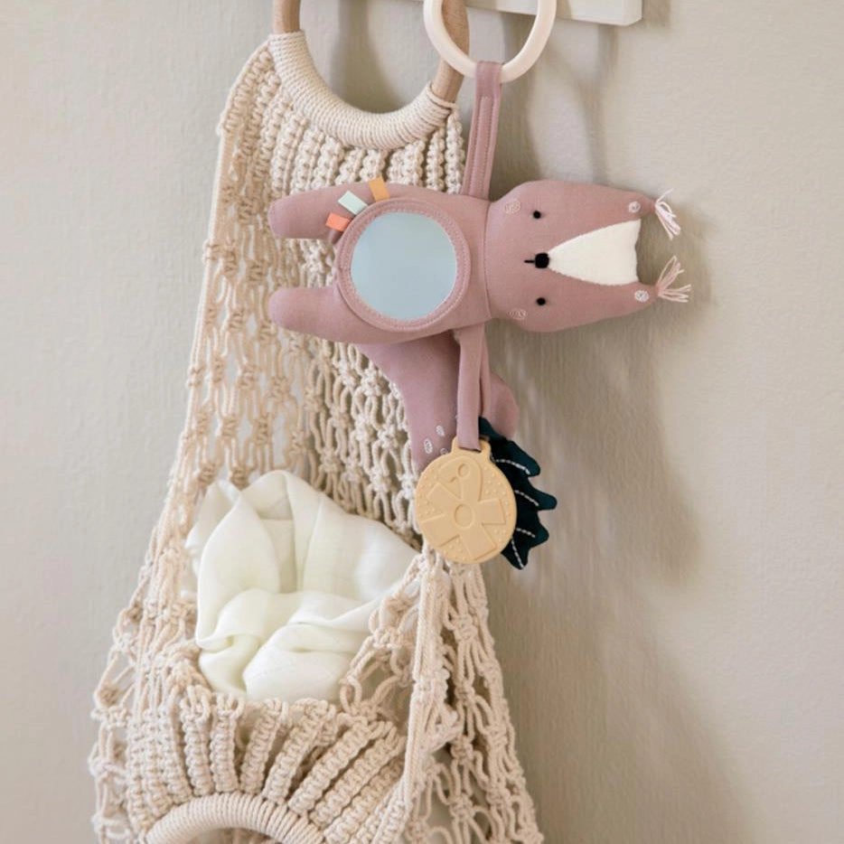 Babykids_Sebra Toys_Premium Quality Sebra, Activity toy, Zappy the squirrel, misty rose