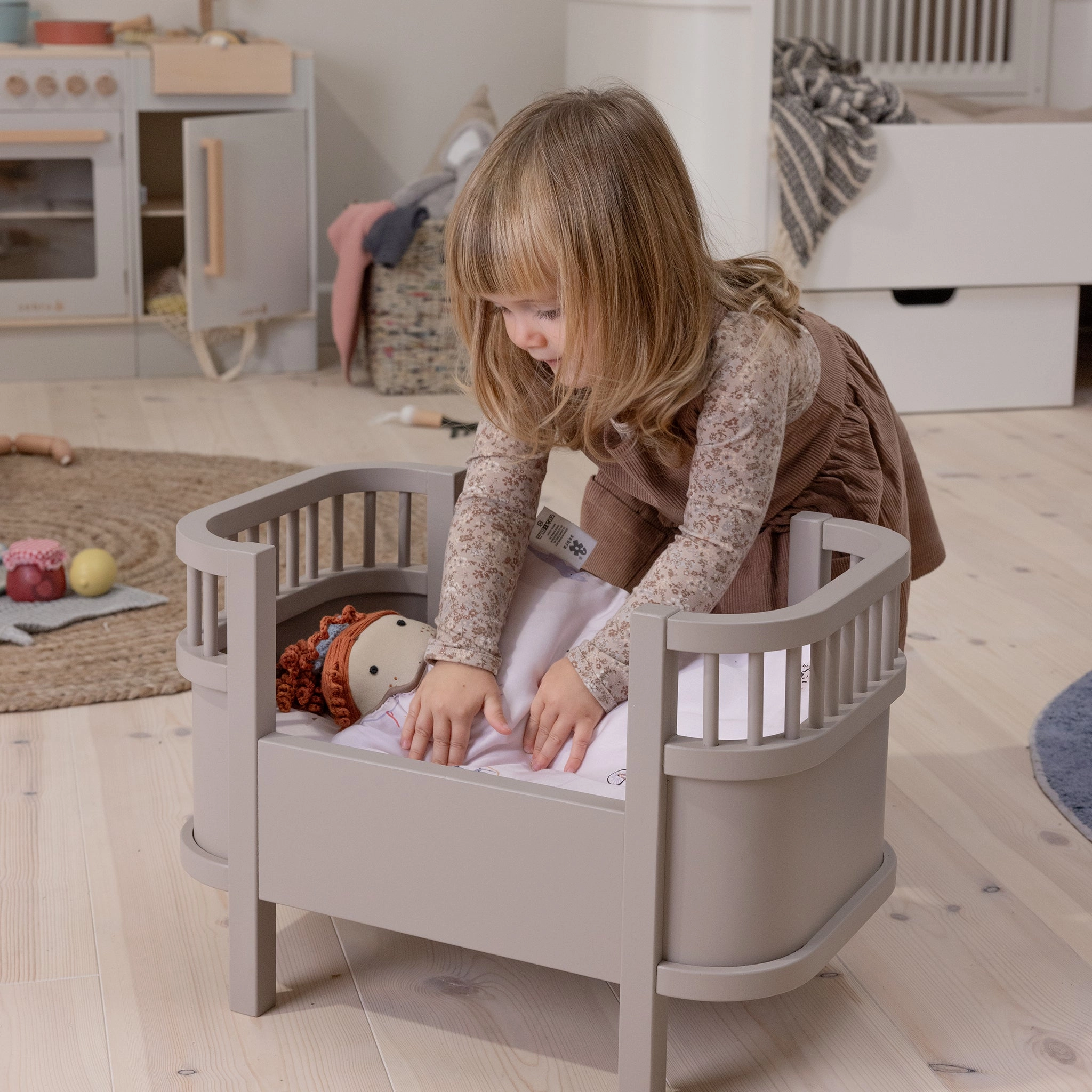 Babykids_Sebra Toys_Premium Quality Sebra, Dolls Bed, Jetty Beige