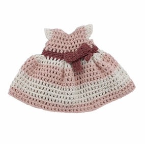 Babykids_Sebra Toys_Premium Quality Sebra, Dolls Dress, Crochet Blossom Pink