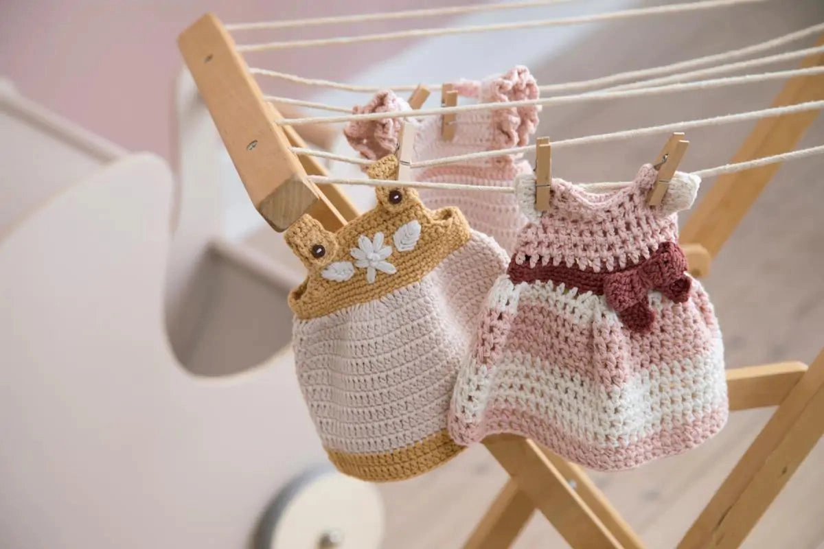 Babykids_Sebra Toys_Premium Quality Sebra, Dolls Dress, Crochet Golden Yellow
