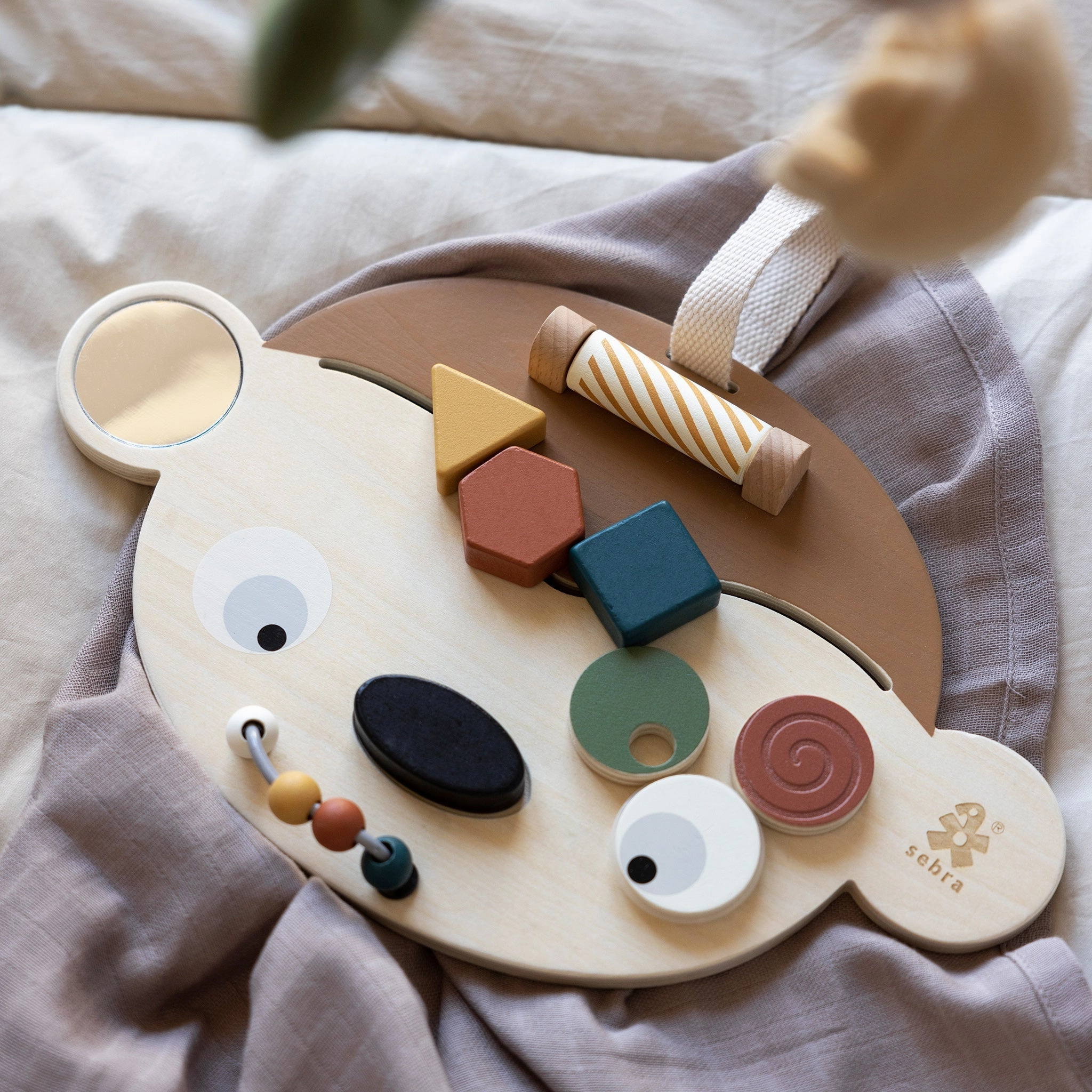 Babykids_Sebra Toys_Premium Quality Sebra, Maci Monkey, Wooden Activity Panel