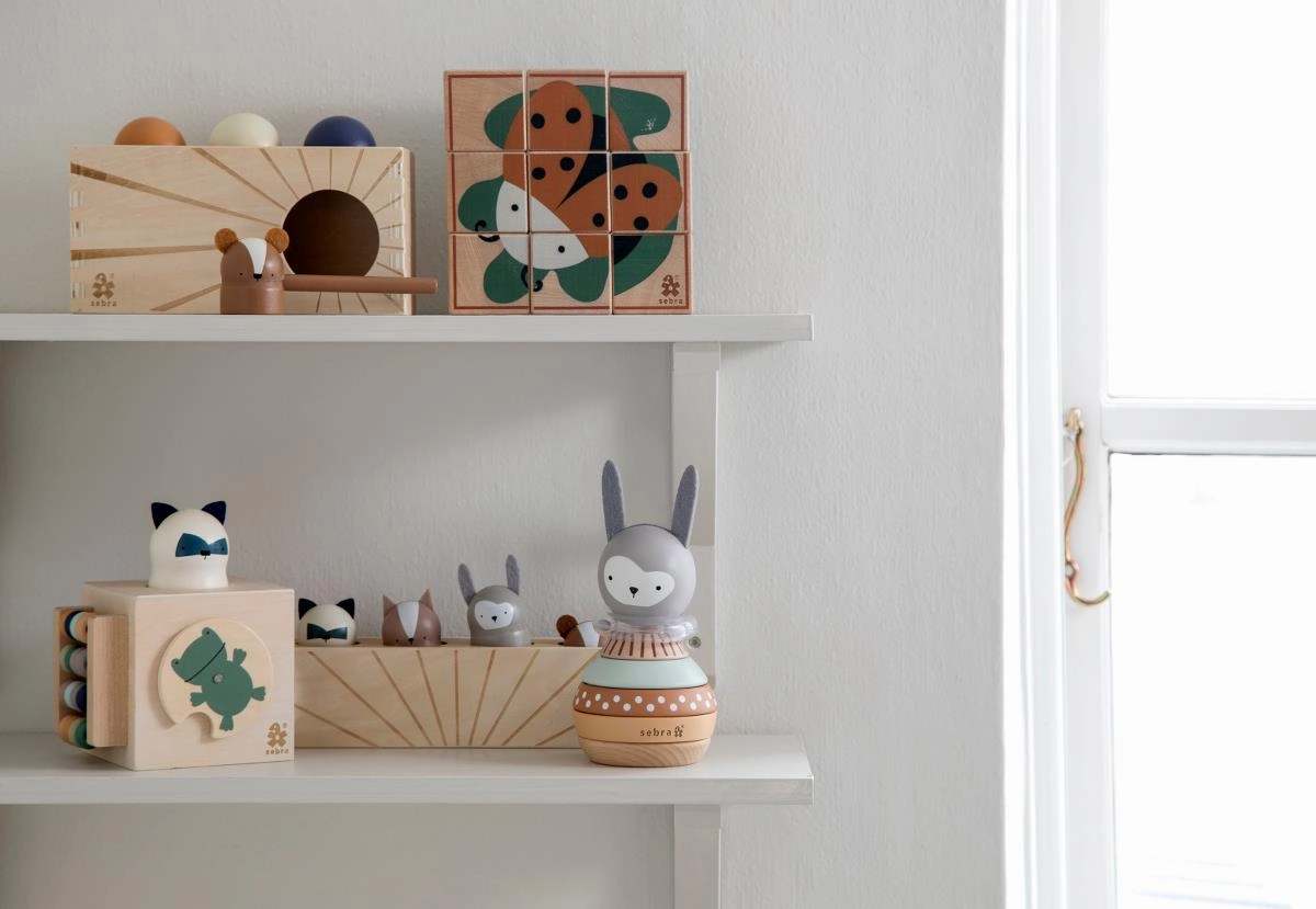 Babykids_Sebra Toys_Premium Quality Sebra, Wooden Activity Cube, Woodland