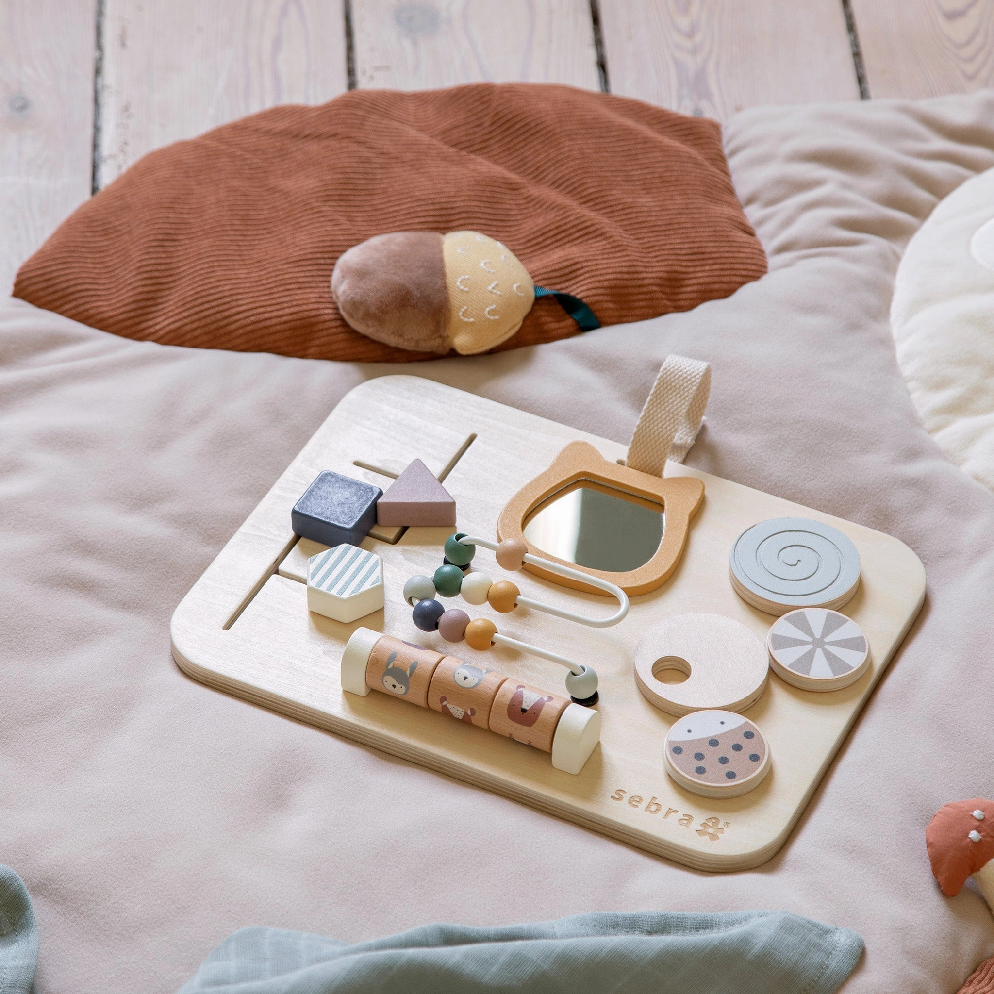 Babykids_Sebra Toys_Premium Quality Sebra, Wooden Activity Panel, Woodland