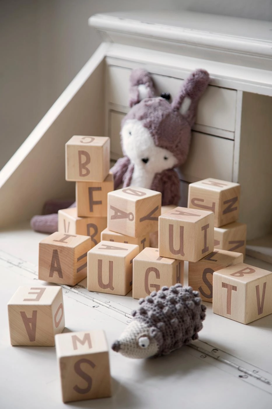 Babykids_Sebra Toys_Premium Quality Sebra, Wooden Alphabet Blocks, 16 pcs