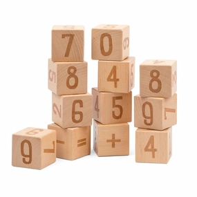 Babykids_Sebra Toys_Premium Quality Sebra, Wooden Number Blocks, 12 pcs
