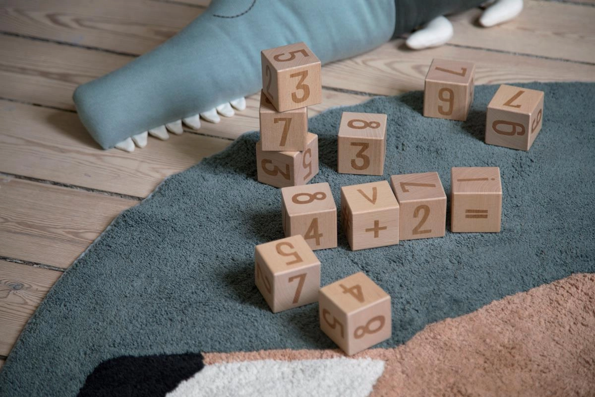Babykids_Sebra Toys_Premium Quality Sebra, Wooden Number Blocks, 12 pcs