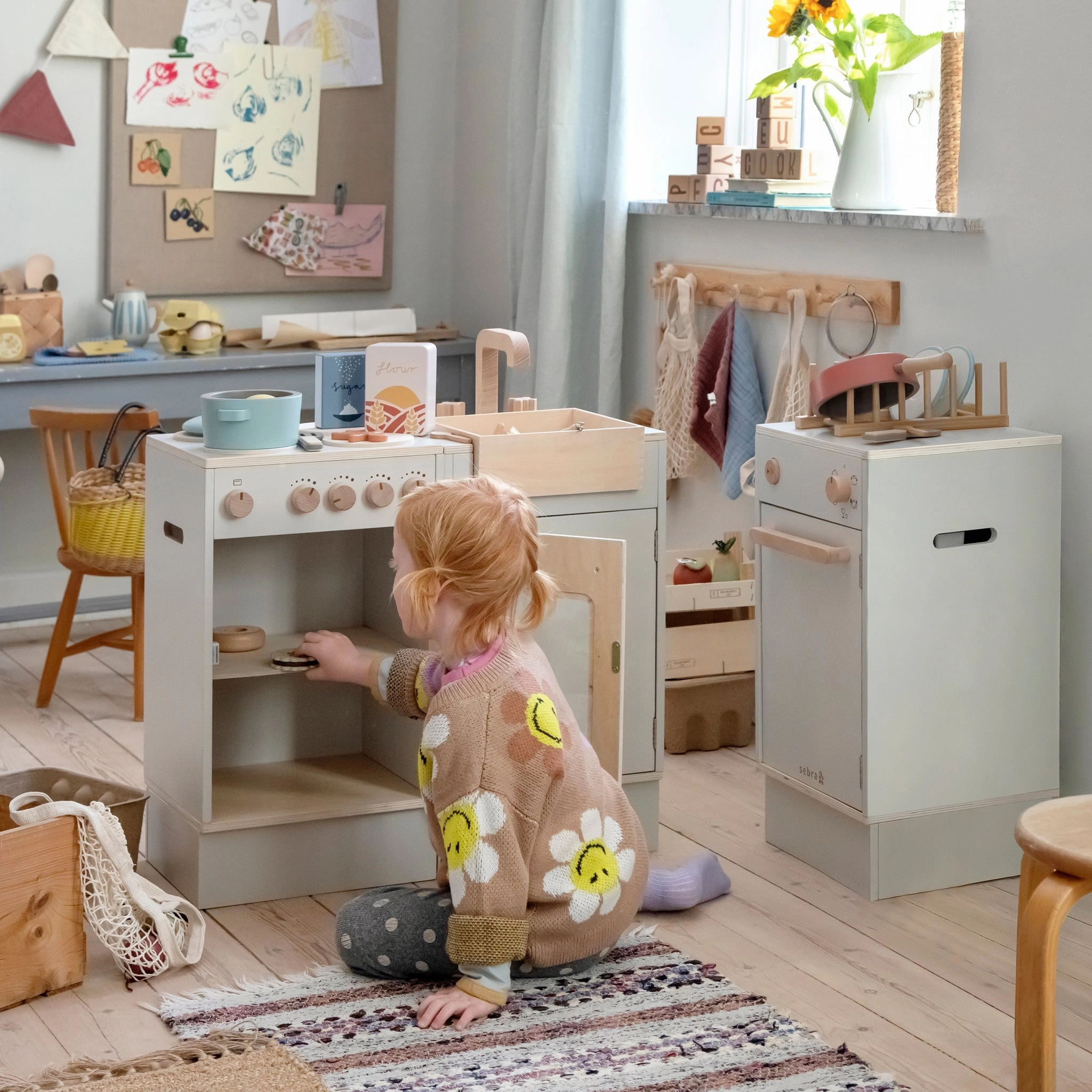 Babykids_Sebra Toys_Premium Quality Sebra, Wooden Play Kitchen Dishwasher