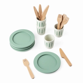 Babykids_Sebra Toys_Premium Quality Sebra, Wooden Tableware Set, Pretend Play