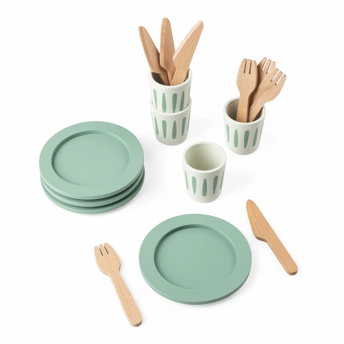 Babykids_Sebra Toys_Premium Quality Sebra, Wooden Tableware Set, Pretend Play