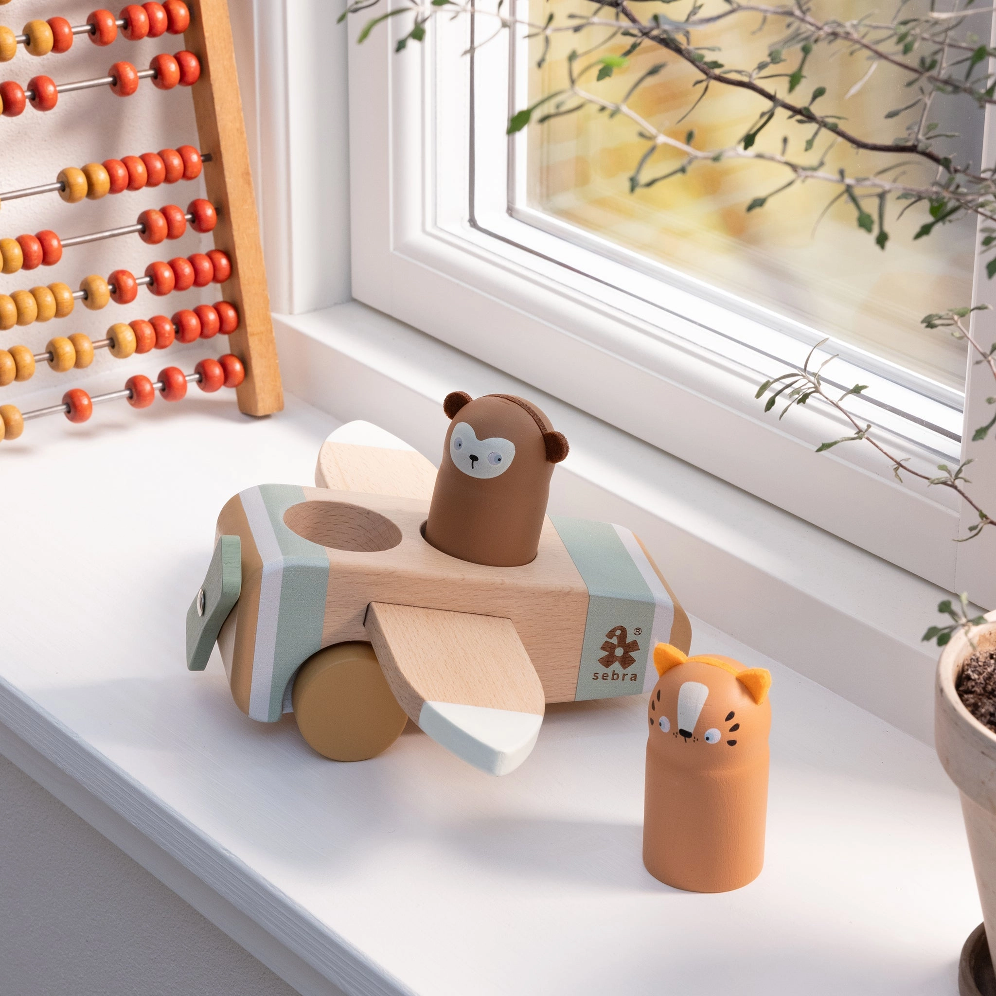 Babykids_Sebra Toys_Premium Quality Sebra, Wooden Toy Airplane, Wildlife