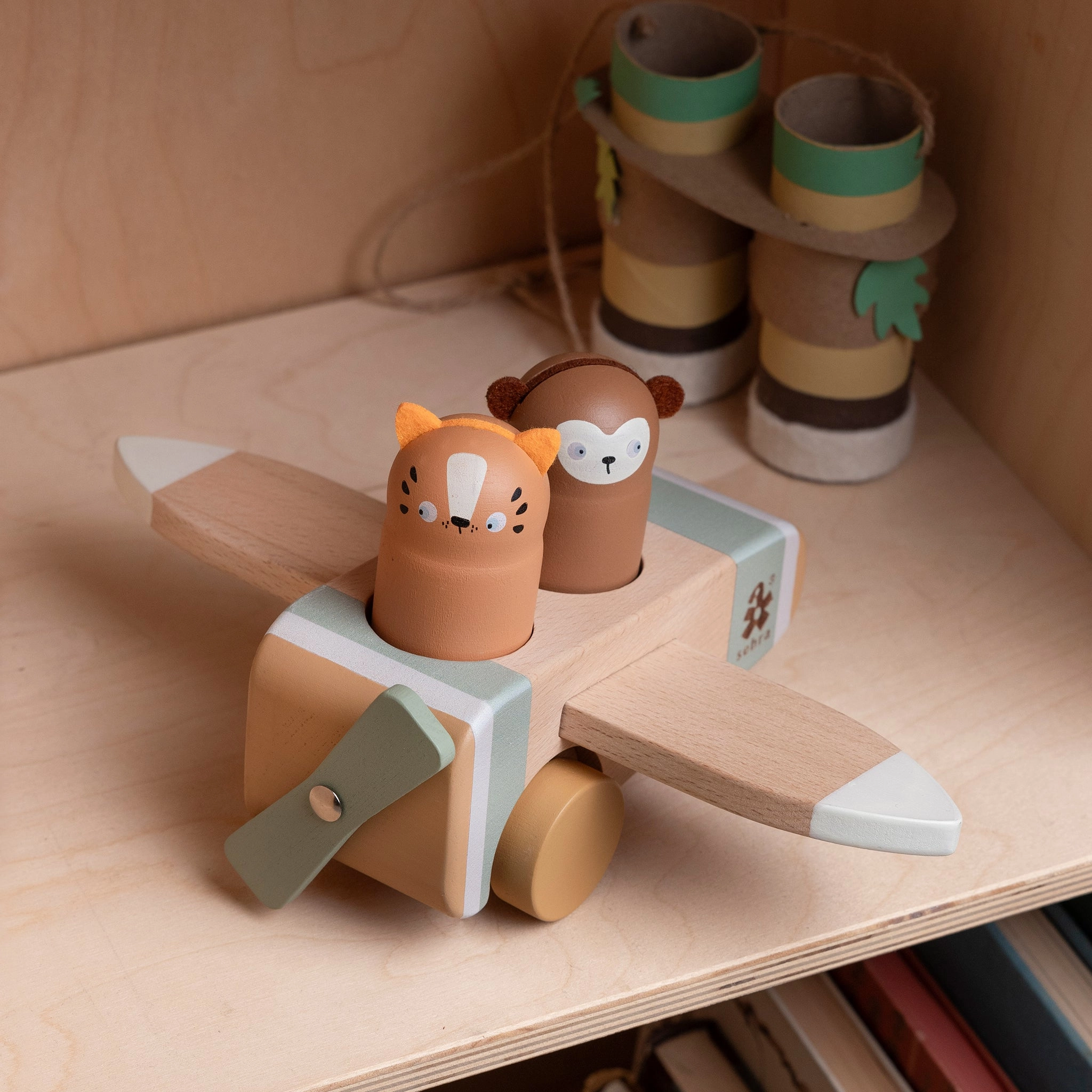 Babykids_Sebra Toys_Premium Quality Sebra, Wooden Toy Airplane, Wildlife
