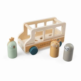 Babykids_Sebra Toys_Premium Quality Sebra, Wooden Toy Bus, Wildlife