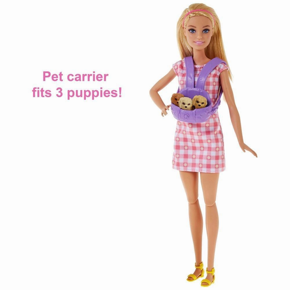 Barbie New Born Pups Doll And Pets Playset