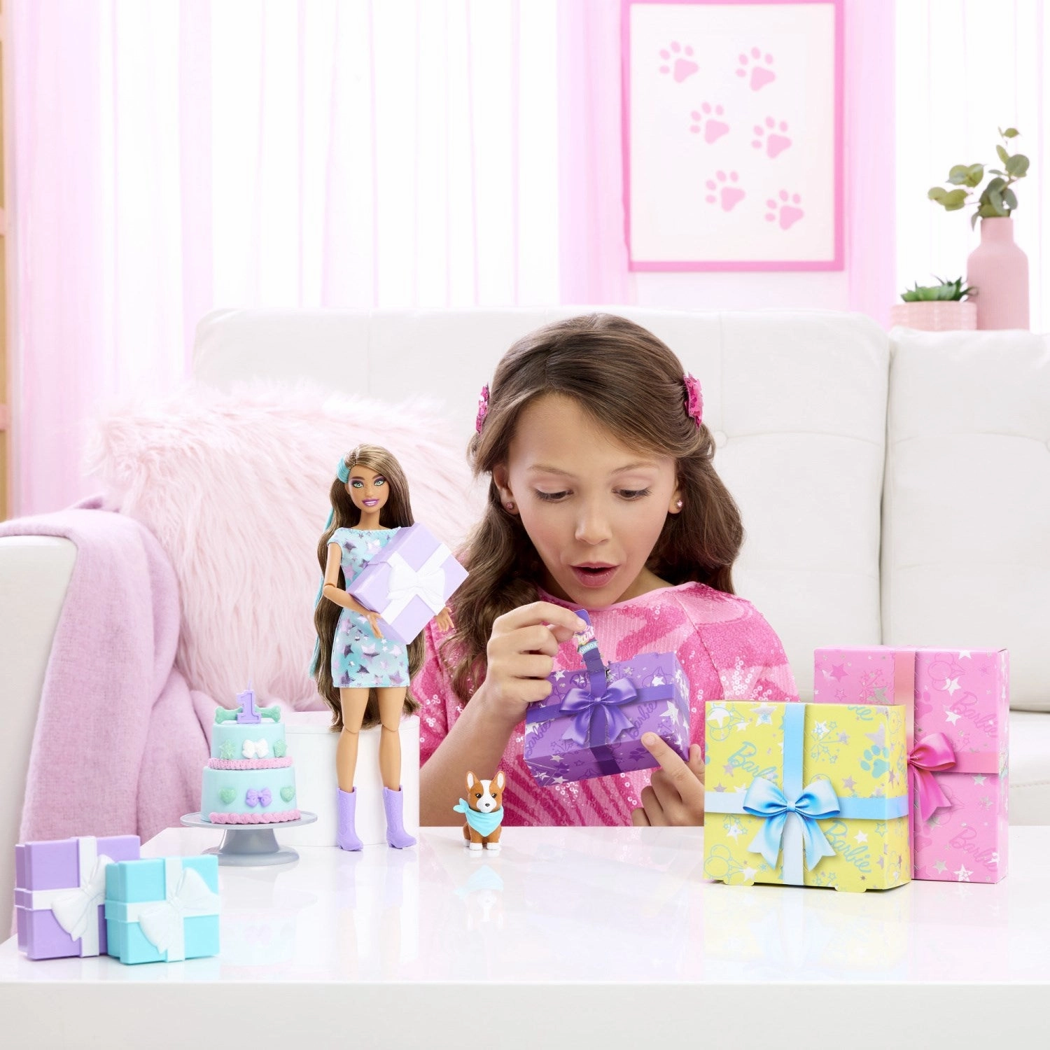 Barbie Party Unboxed Brunette Doll