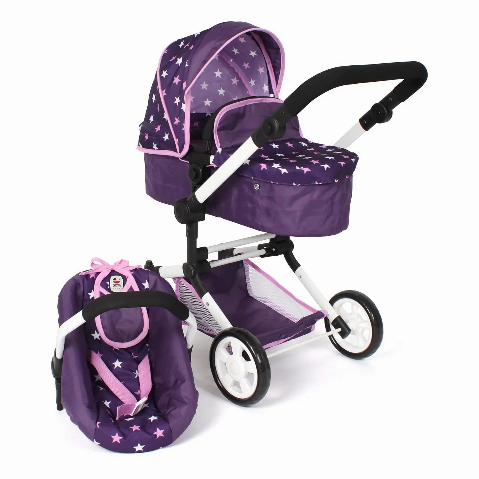 Bayer Chic 2000 Linus Doll's Pram - Stars Purple