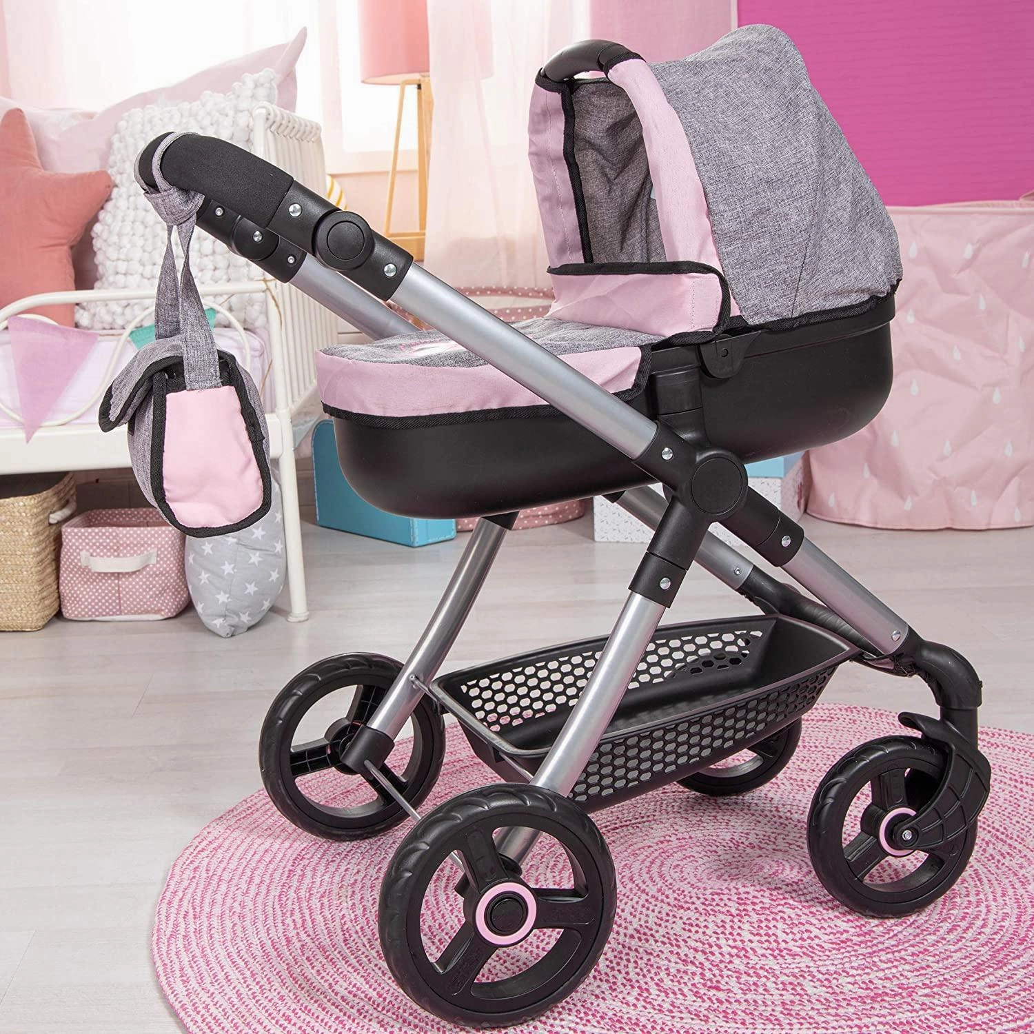 Bayer Design Doll's Pram Style with Attachable Doll Bag