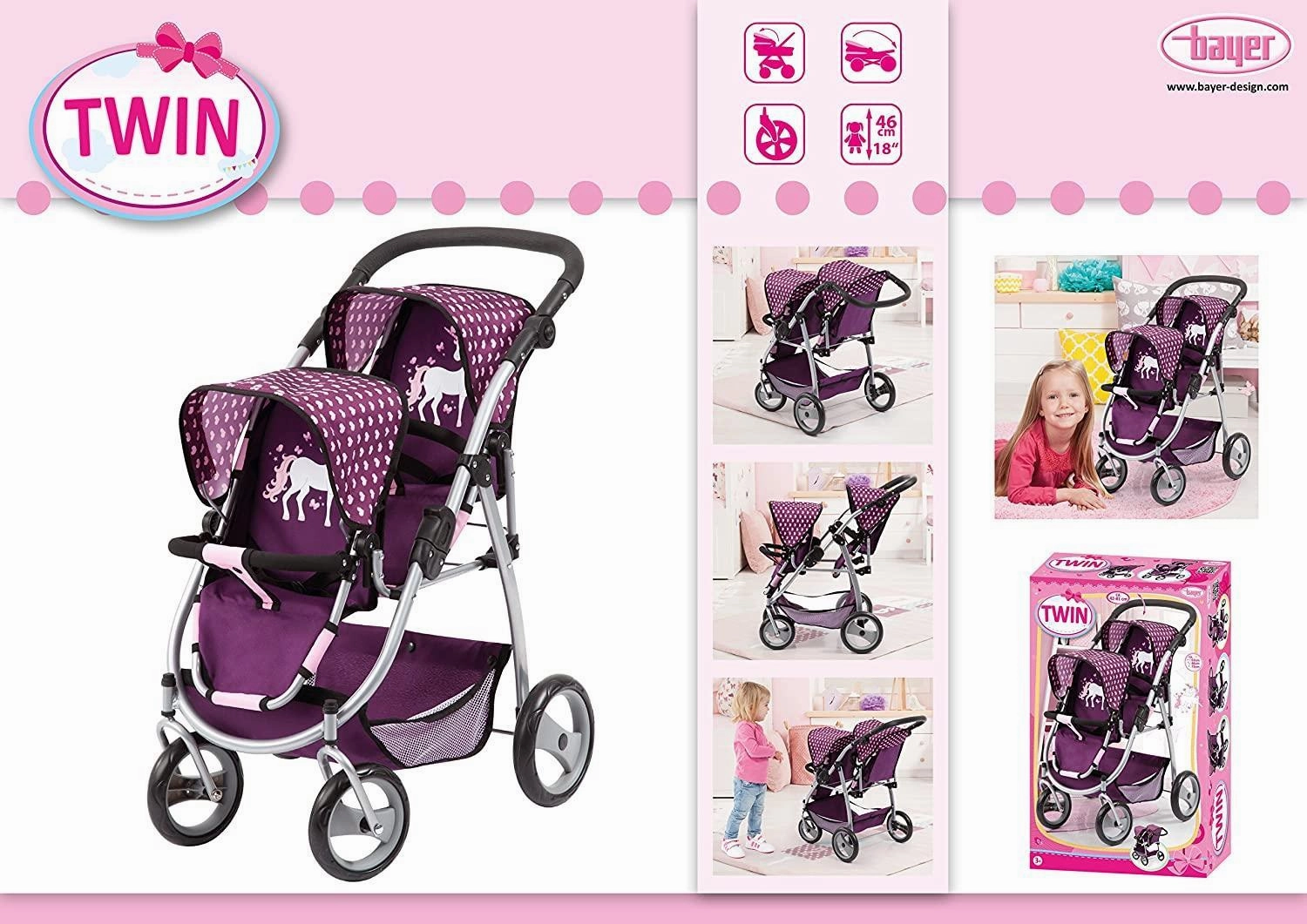 Bayer Design Twin Dolls Chair Tandem Violet