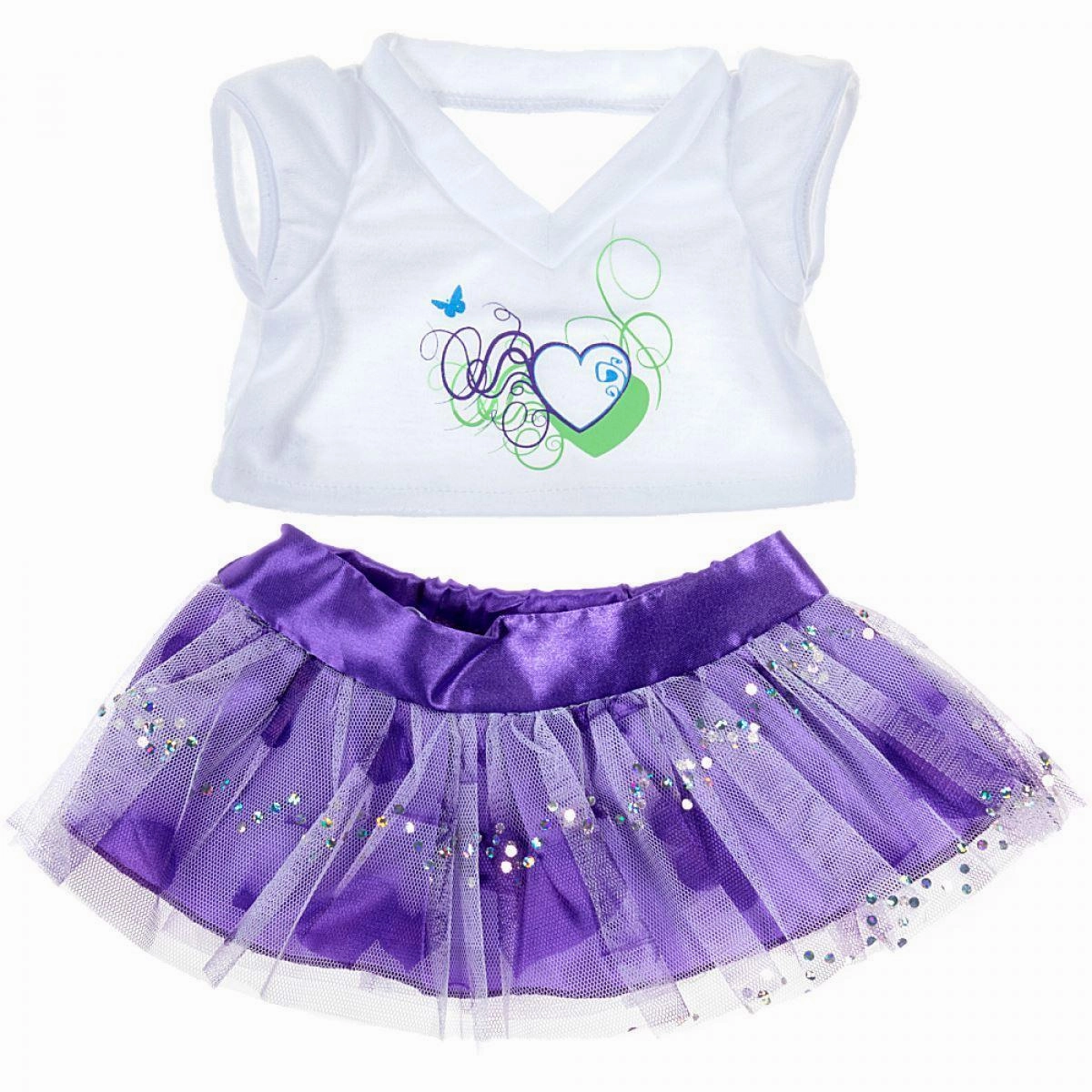 Be My Bear 20230 Purple Hearts Outfit For Doll 40cm