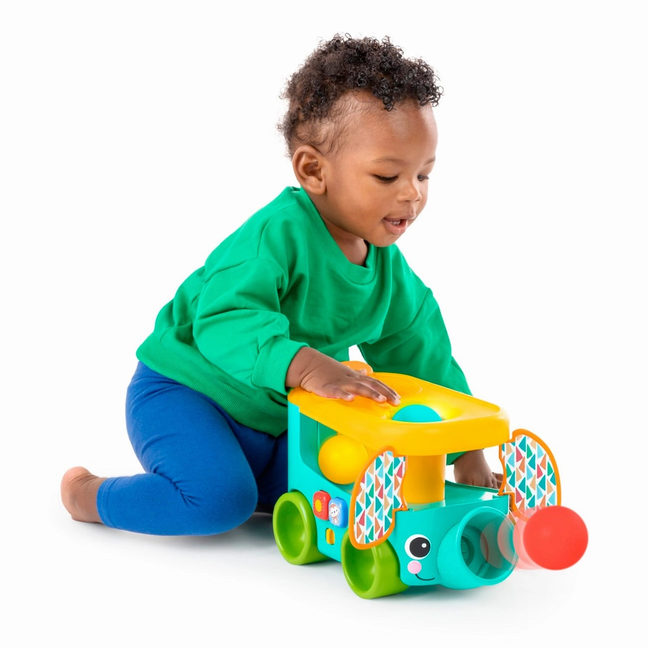 Bright Starts Pop & Roll Safari Bus Ball Toy