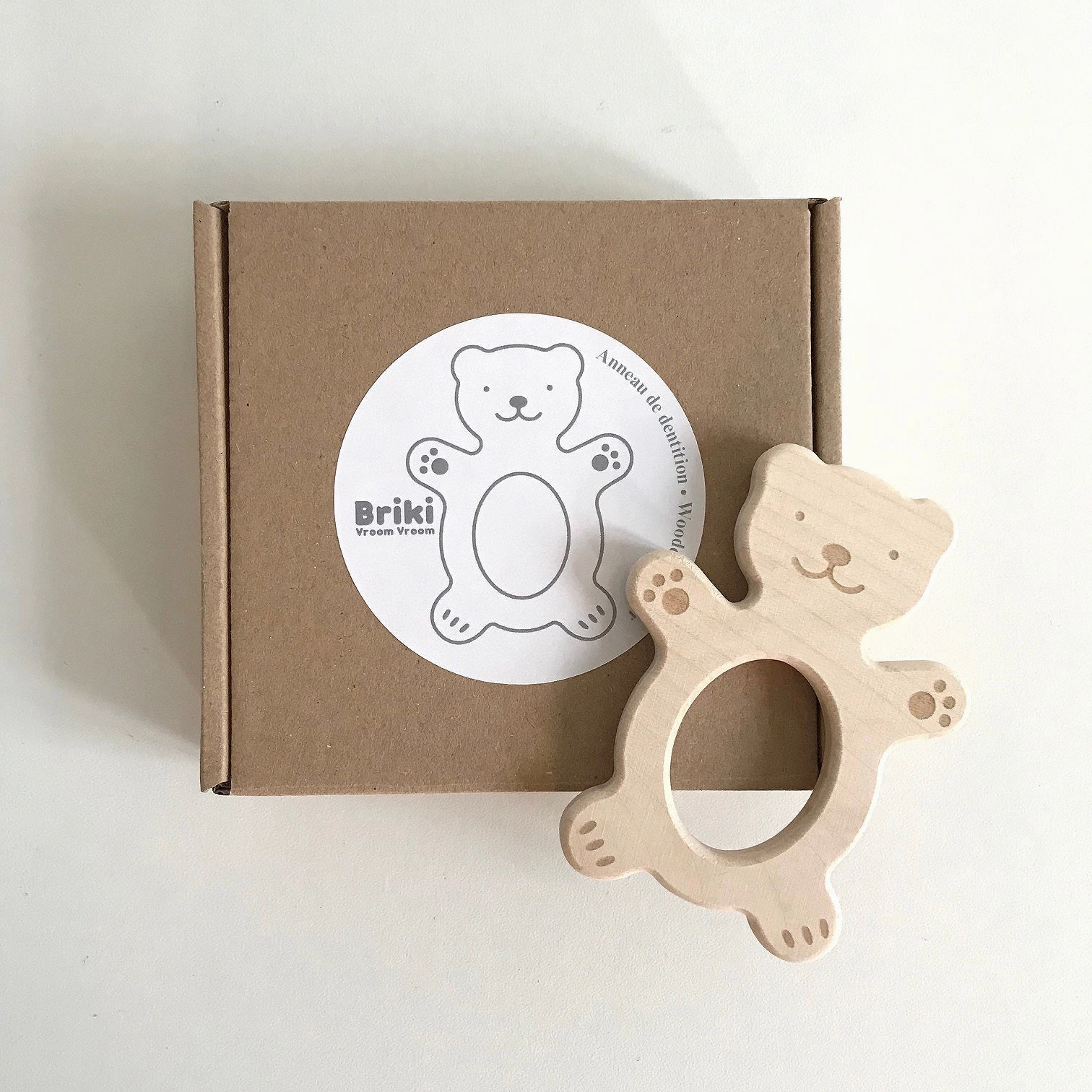 Briki Vroom Vroom Wooden Teether Bear