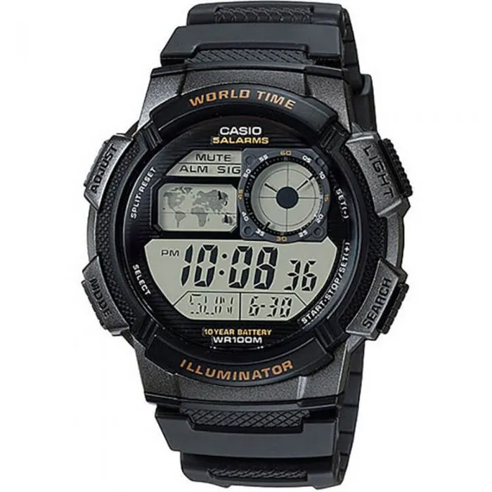 Casio Mens Watches Casio AE1000W-1A World Time Watch
