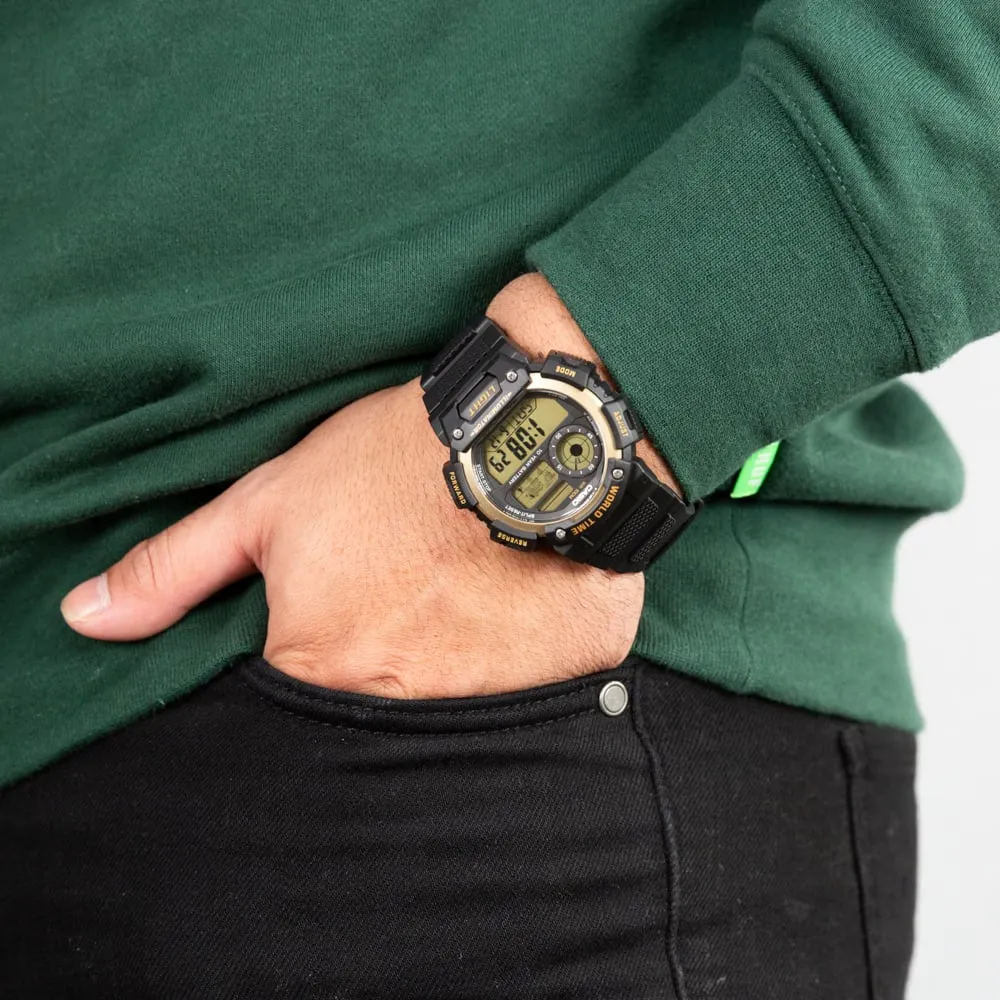 Casio Mens Watches Casio AE1400WH-9A World Time Digital Watch