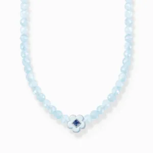 Charming Choker With Flower And Blue Pearls KE2182-496-1 Thomas Sabo Necklaces