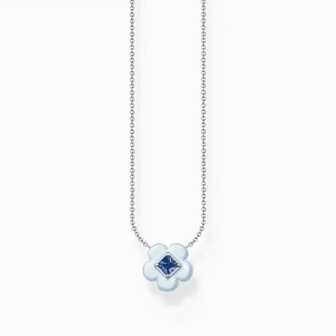 Charming Flower With Blue Stone Necklace KE2185-496-1 Thomas Sabo Necklaces