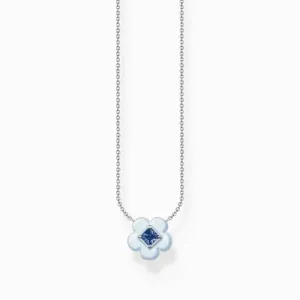 Charming Flower With Blue Stone Necklace KE2185-496-1 Thomas Sabo Necklaces
