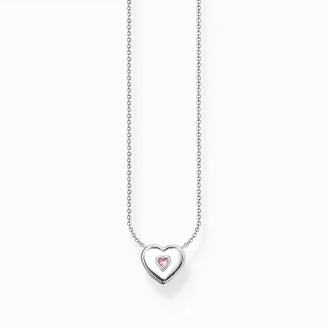 Charming Heart With Pink Stone Necklace KE2184-041-9 Thomas Sabo Necklaces