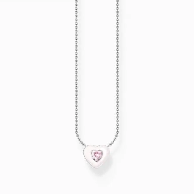 Charming Heart With Pink Stone Necklace KE2184-041-9 Thomas Sabo Necklaces