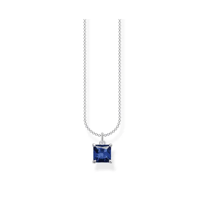 Charming Sterling Silver Blue Stone Necklace KE2156-699-32-L45V Thomas Sabo Necklaces