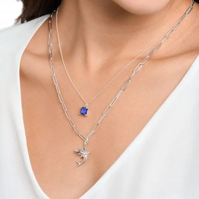 Charming Sterling Silver Blue Stone Necklace KE2156-699-32-L45V Thomas Sabo Necklaces