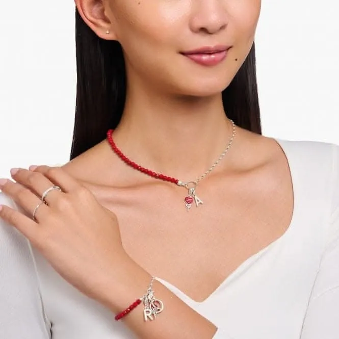Charmista Member Red Sterling Silver Enamel Necklace KE2190-007-10 Thomas Sabo Necklaces