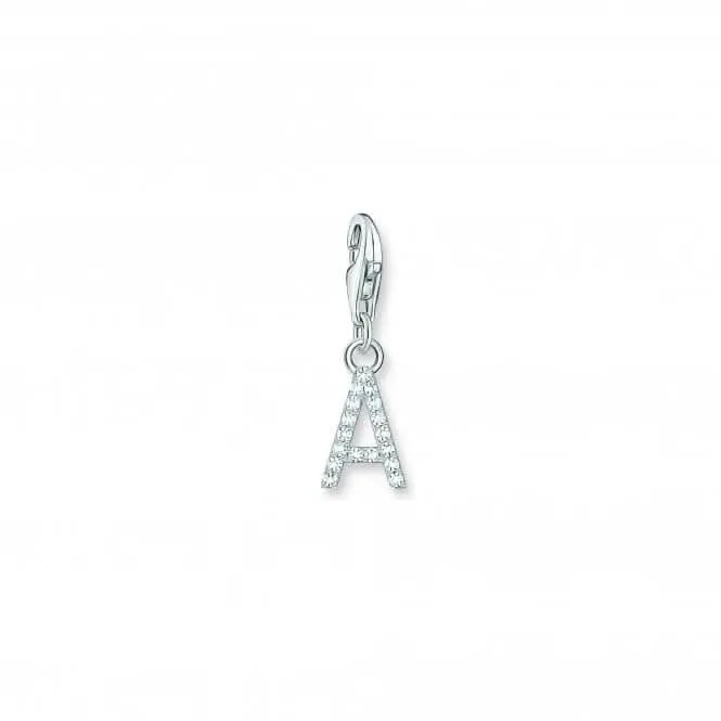 Charmista White Zirconia Letter A Charm Pendant 1938-051-14 Thomas Sabo Collectable Charms