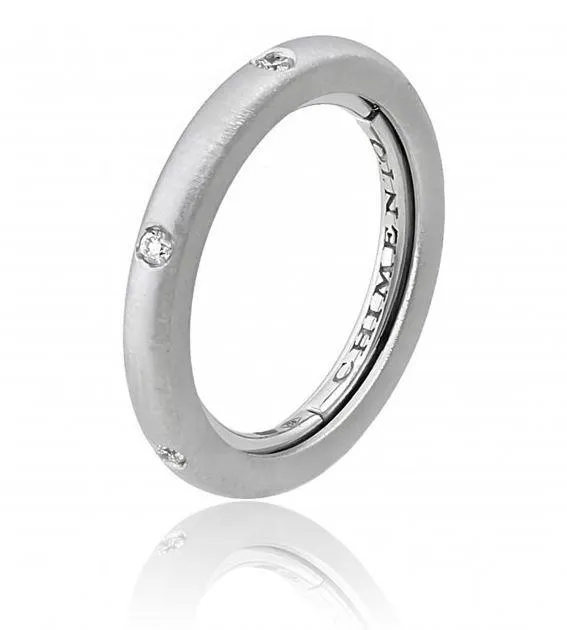 Chimento Jewellery Chimento Forever Stack Me Matte 18ct White Gold Diamond Adjustable Size-Fit Ring