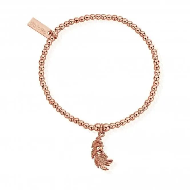 Chlobo Jewellery ChloBo Rose Gold Cute Charm feather Heart Bracelet RBCC597