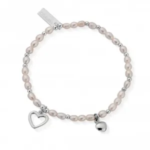 Chlobo Jewellery Confetti Falls Silver Forever Love Pearl Bracelet 18cm SBFOREVER18
